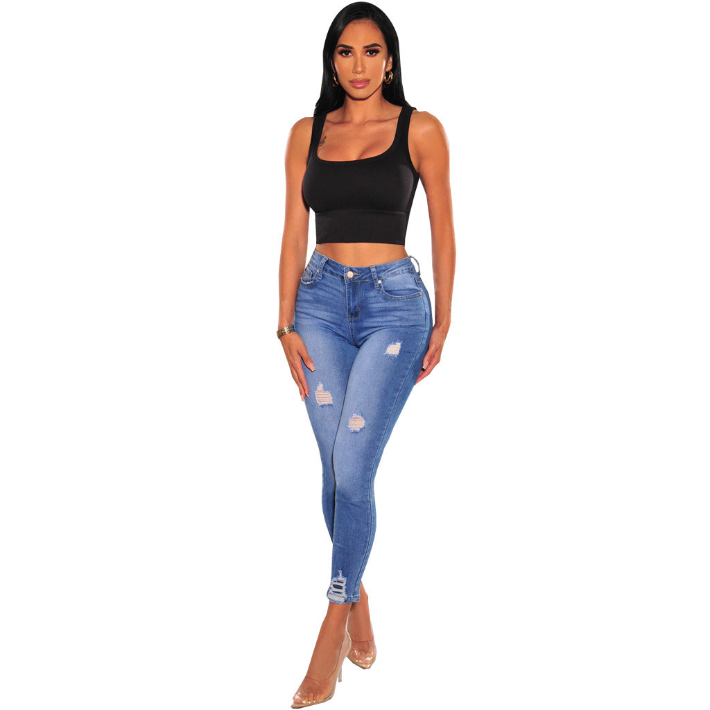 Women's Stretch Denim Skinny Pants - Fashioinista