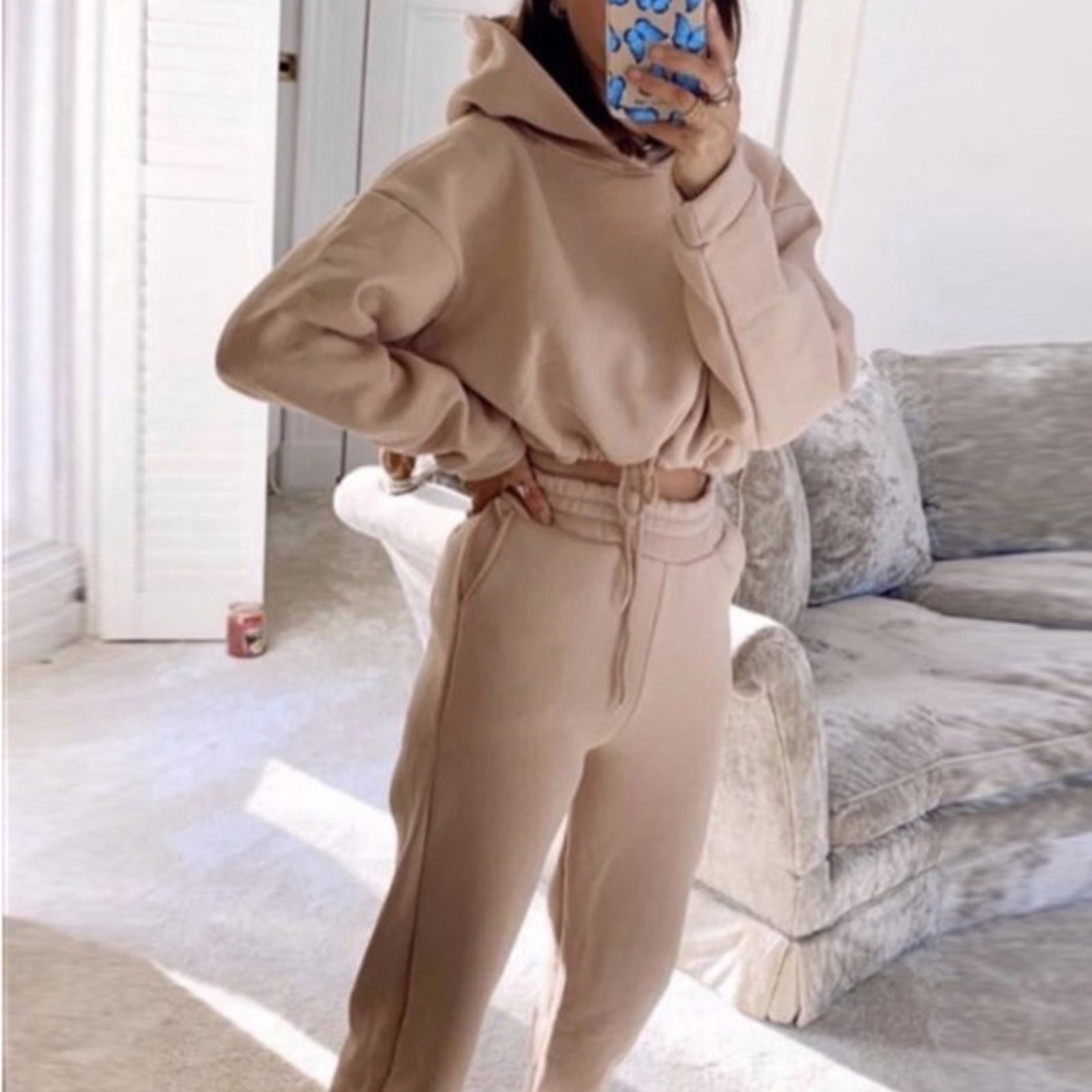 Jogging Suits For Women 2 Piece Sweatsuits Tracksuits Sexy Long Sleeve HoodieCasual Fitness Sportswear - Fashioinista