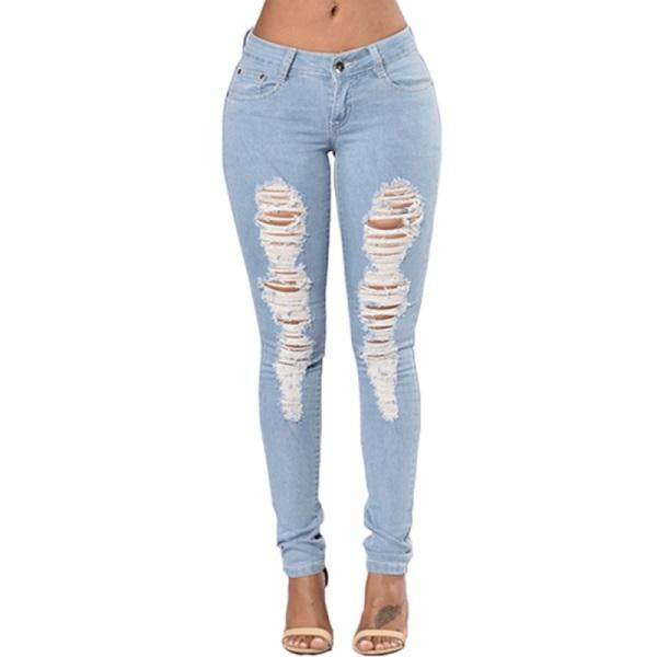 Ripped Jeans For Women 2021 Women Jeans Pencil Pants Denim Jeans - Fashioinista