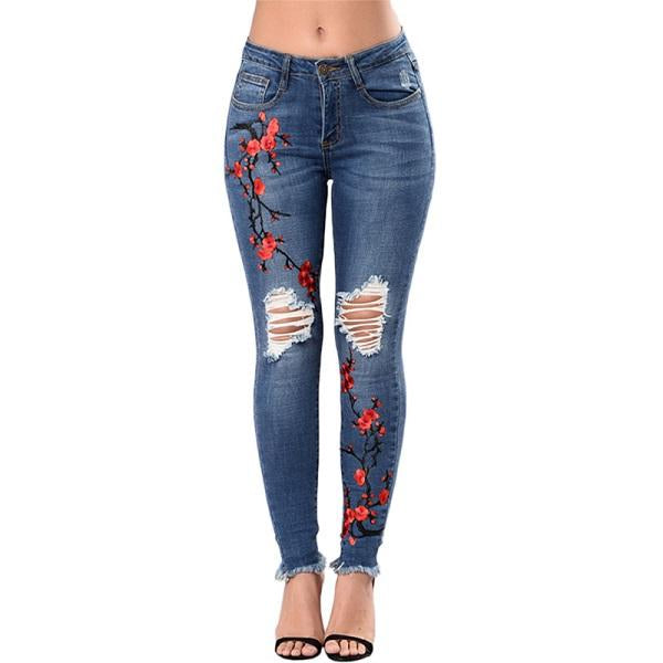 Ripped Jeans For Women 2021 Women Jeans Pencil Pants Denim Jeans - Fashioinista