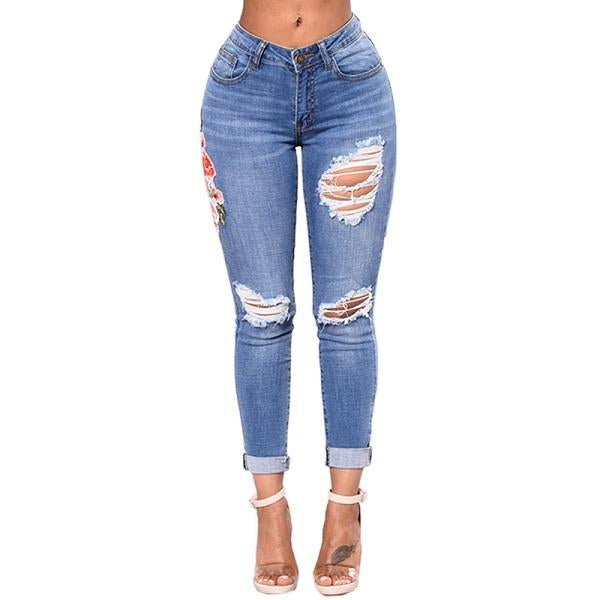 Ripped Jeans For Women 2021 Women Jeans Pencil Pants Denim Jeans - Fashioinista