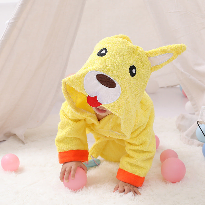 Cartoon Cute Animal Modeling Baby Bath Towels Baby Bathrobes Cotton Children's Bathrobes Baby Hooded - Fashioinista