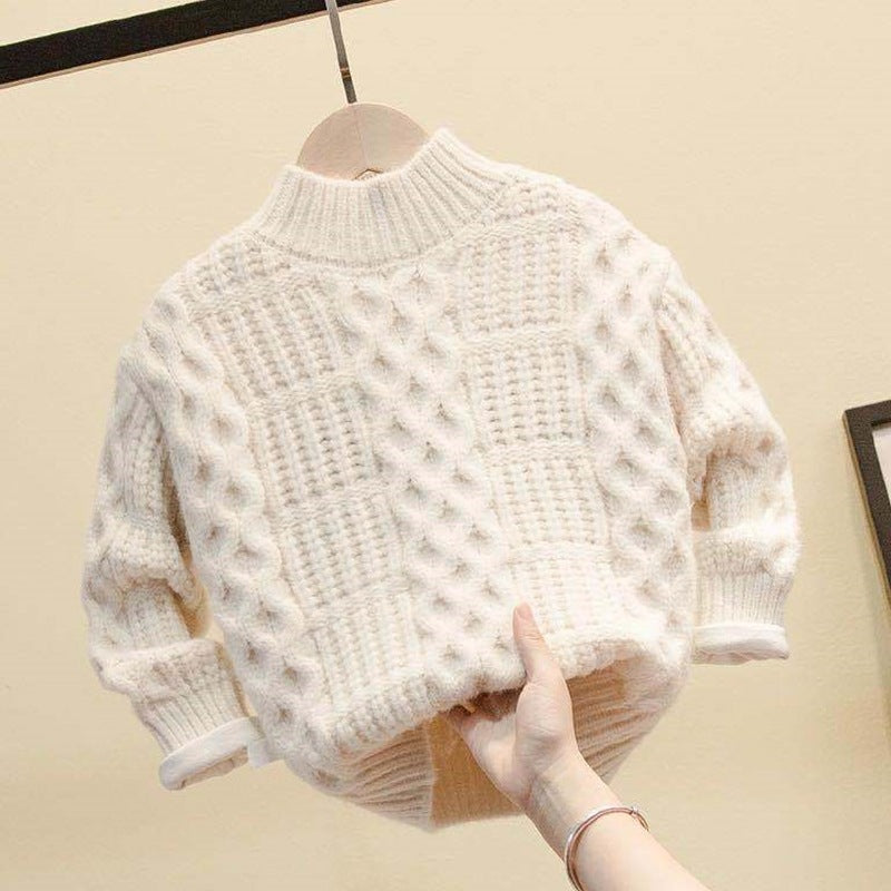 Boys' velvet sweater in green, white or yellow - view 1