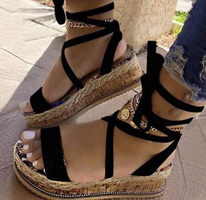 black sandals