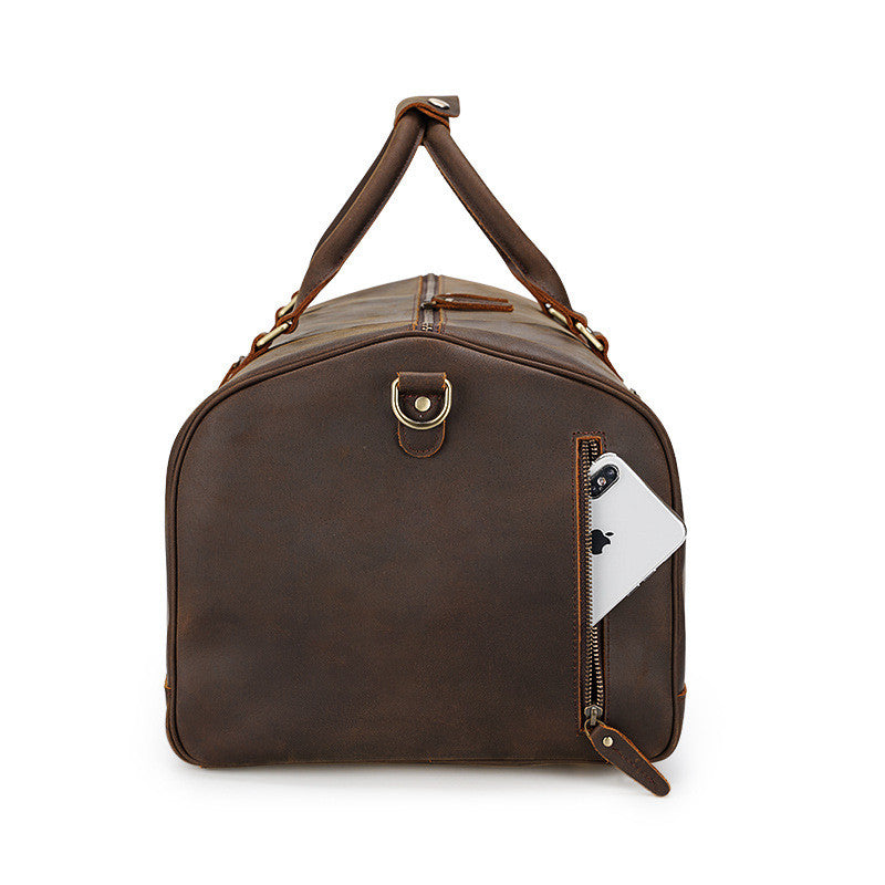 Retro Travel Bag Large Capacity Handbag Leather Men's Diagonal Bag - Fashioinista