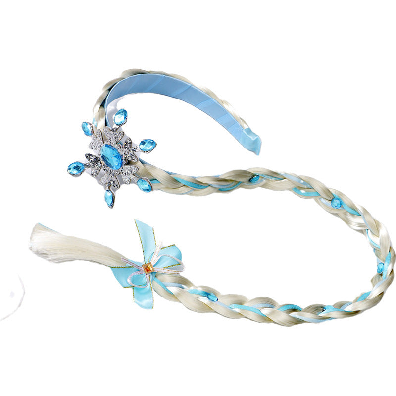 Children's Crown Frozen Wig Braid Headband Hair Accessories - Fashioinista