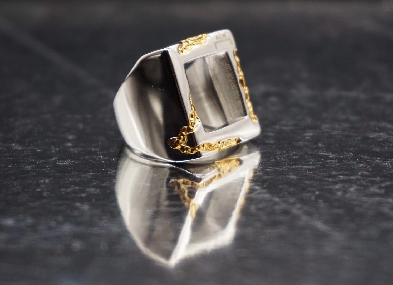 Hand-Burned Rings European And American Niche Personality Hollow Ring Men And Women