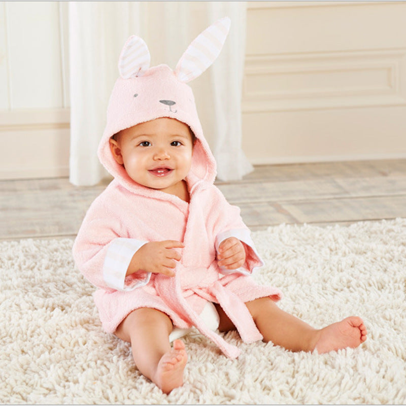 Cartoon Cute Animal Modeling Baby Bath Towels Baby Bathrobes Cotton Children's Bathrobes Baby Hooded - Fashioinista