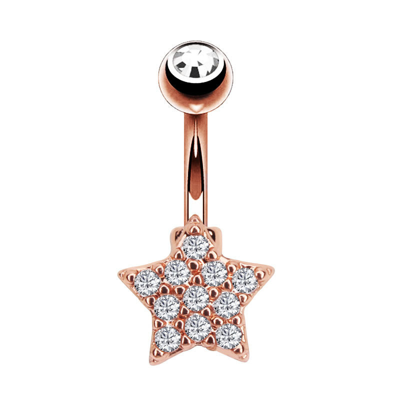Fashion CZ Zricon Little Bee Belly Button Rings Surgical Steel Sexy Women Navel Piercing Belly Rings Anima Body Piercing Jewelry