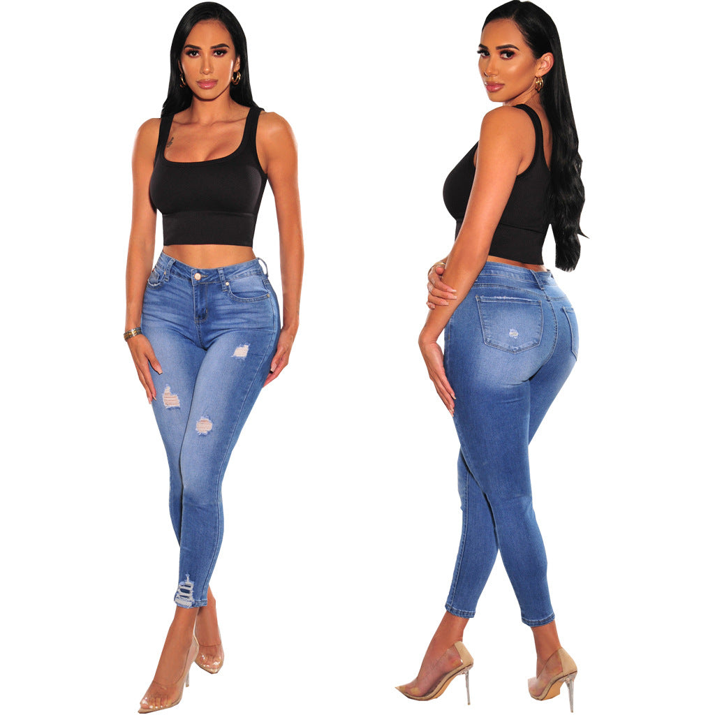 Women's Stretch Denim Skinny Pants - Fashioinista