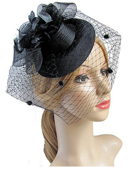 Headdress Net yarn Headdress Top hat Hair accessories - Fashioinista