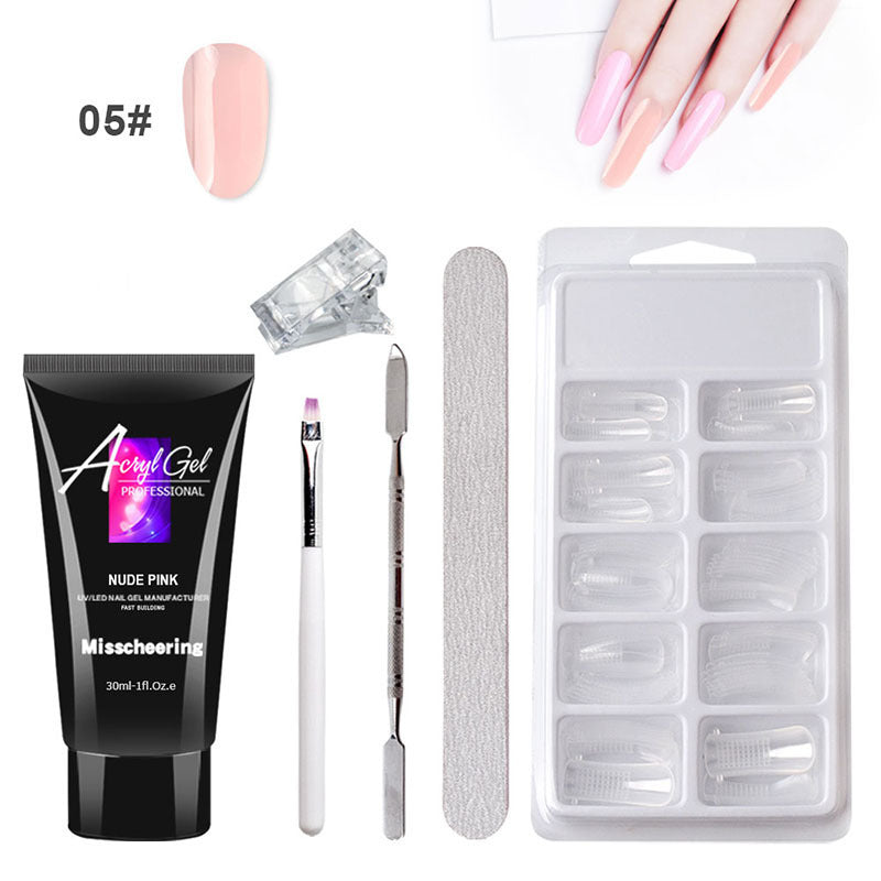 Painless Extension Gel Nail Art Without Paper Holder Quick Model Painless Crystal Gel Set - Fashioinista