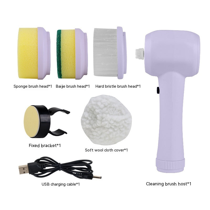 Electric Cleaning Brush 4 In 1 Spinning Scrubber Handheld Electric Cordless Cleaning Brush Portable - Fashioinista