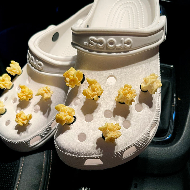 Simulation Food Play Popcorn Hole Shoes Accessories - Fashioinista