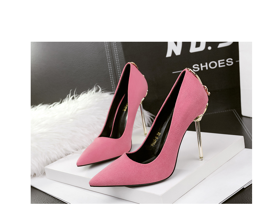 Women's fashion pointed high heels nightclub sexy metal with women's shoes stiletto metal bow banquet - Fashioinista