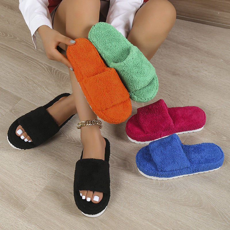 Fuzzy Slippers Women Winter House Shoes - Fashioinista