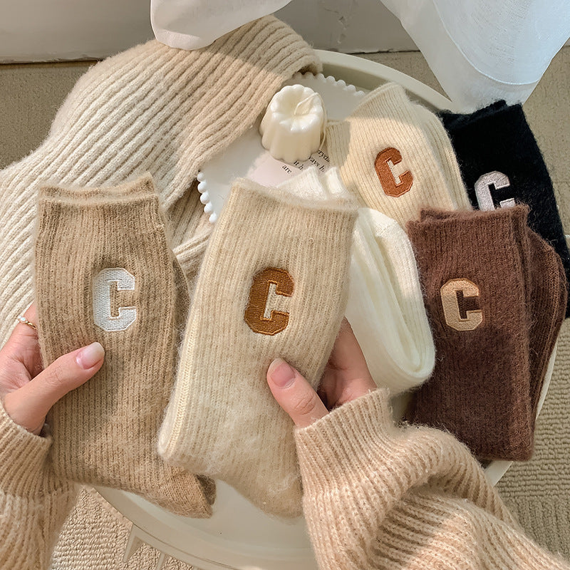 Women's Thick Warm Wool Medium Tube Socks