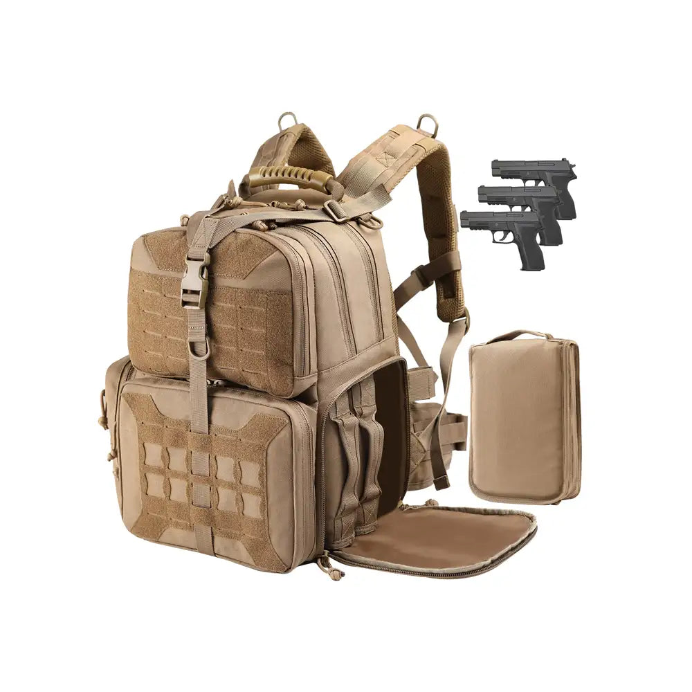 Tactical Range Backpack Bag, VOTAGOO Range Activity Bag For Handgun And Ammo, 3 Pistol Carrying Case For Hunting Shooting - Fashioinista