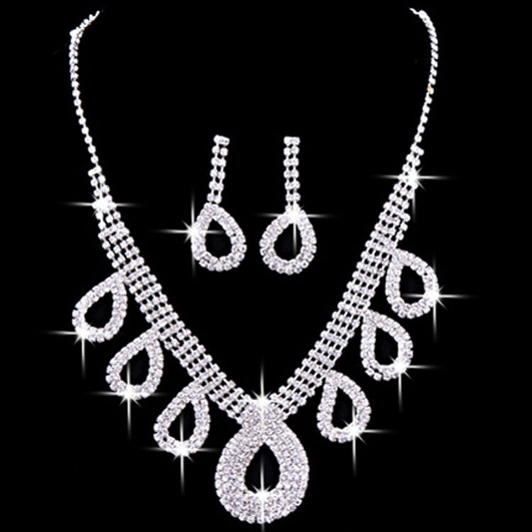 Wedding earrings with matching necklace