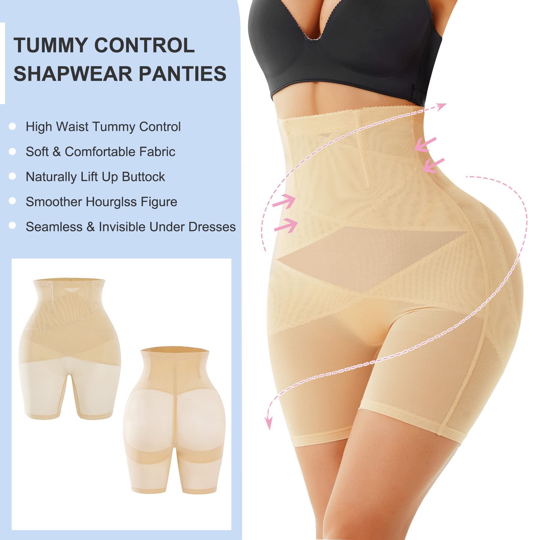 Tummy Control Pants High Waist Butt Lift Pants - Fashioinista