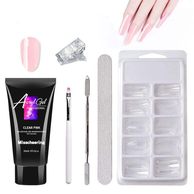 Painless Extension Gel Nail Art Without Paper Holder Quick Model Painless Crystal Gel Set - Fashioinista