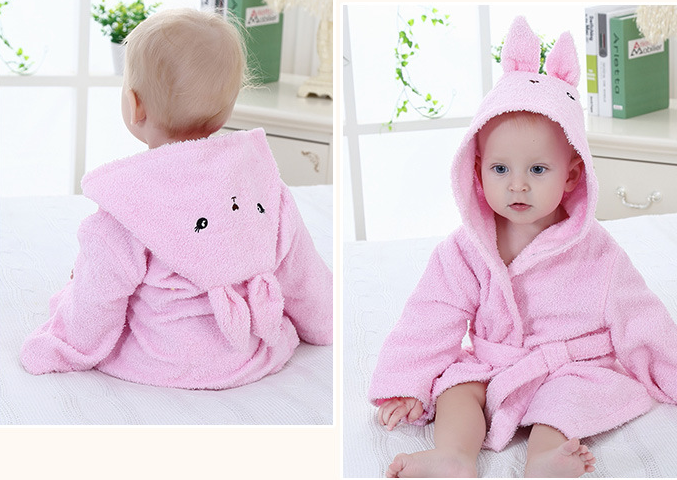 Cartoon Cute Animal Modeling Baby Bath Towels Baby Bathrobes Cotton Children's Bathrobes Baby Hooded - Fashioinista