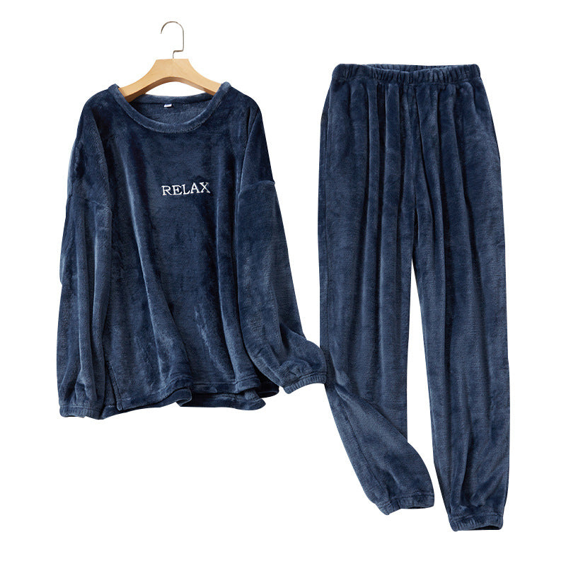 Flannel Pajamas Sets Winter Home Clothes For Women Men Sleepwear Couple - Fashioinista