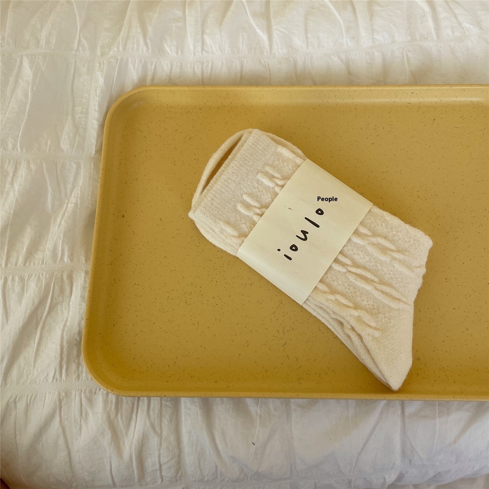 Wool Socks Hemp Pattern Bunching Socks Women