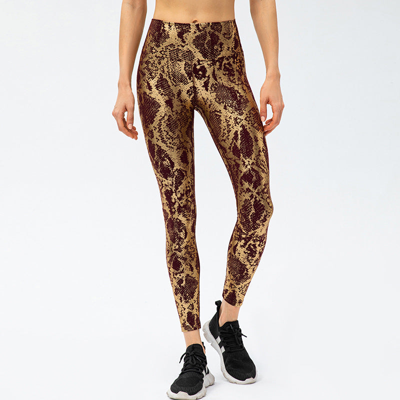 Women's Snake Print Yoga Trousers - Fashioinista