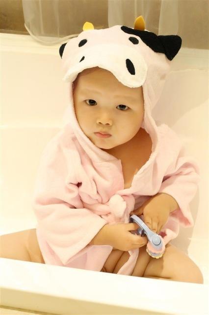 Cartoon Cute Animal Modeling Baby Bath Towels Baby Bathrobes Cotton Children's Bathrobes Baby Hooded - Fashioinista