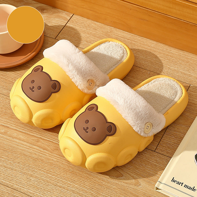 Bear Slippers Winter Warm Bedroom Slippers House Shoes For Women - Fashioinista