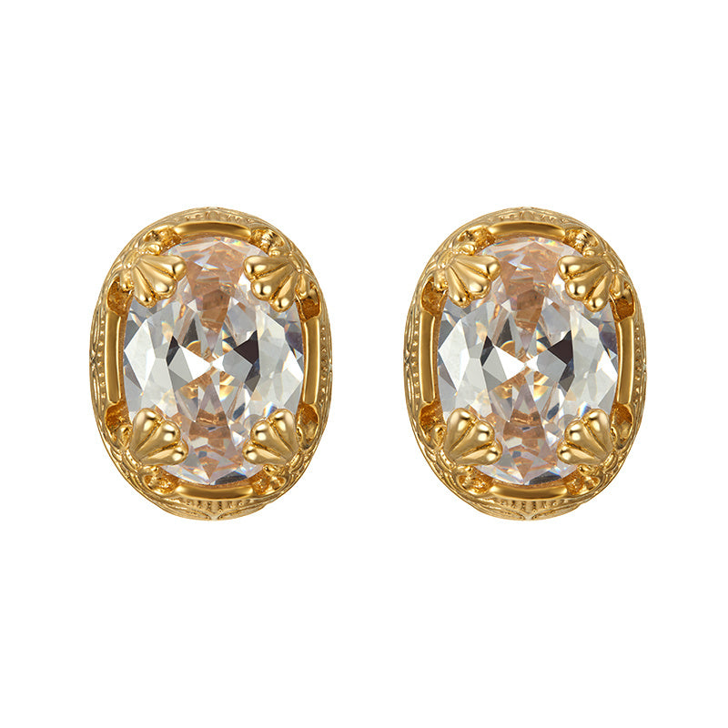 Retro Edging Gem Temperament Earrings Earrings Women