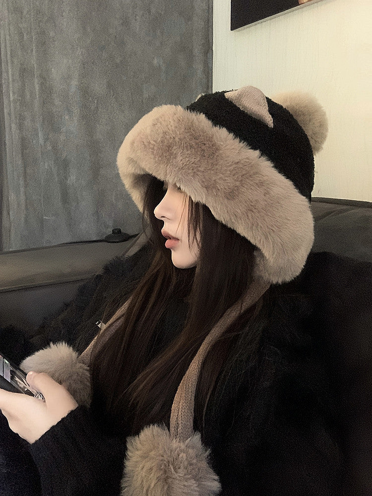 Winter Korean Style All-match And Cute Ears Plush Bonnet Women - Fashioinista