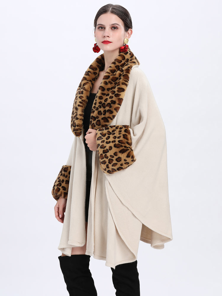 Loose Plus Size Fashion Fox Fur Collar Cloak Cape Women - Fashioinista