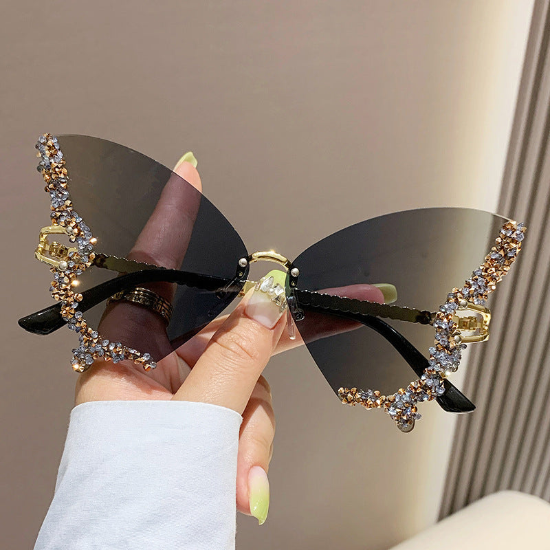 Luxury Diamond Butterfly Oversize Sunglasses