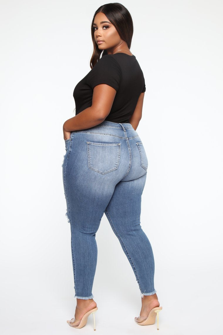 Stretch Ripped Women Plus Size Jeans Plus Size Jeans - Fashioinista