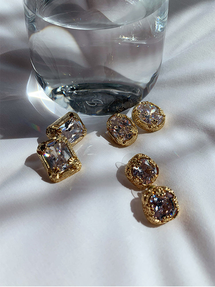Retro Edging Gem Temperament Earrings Earrings Women