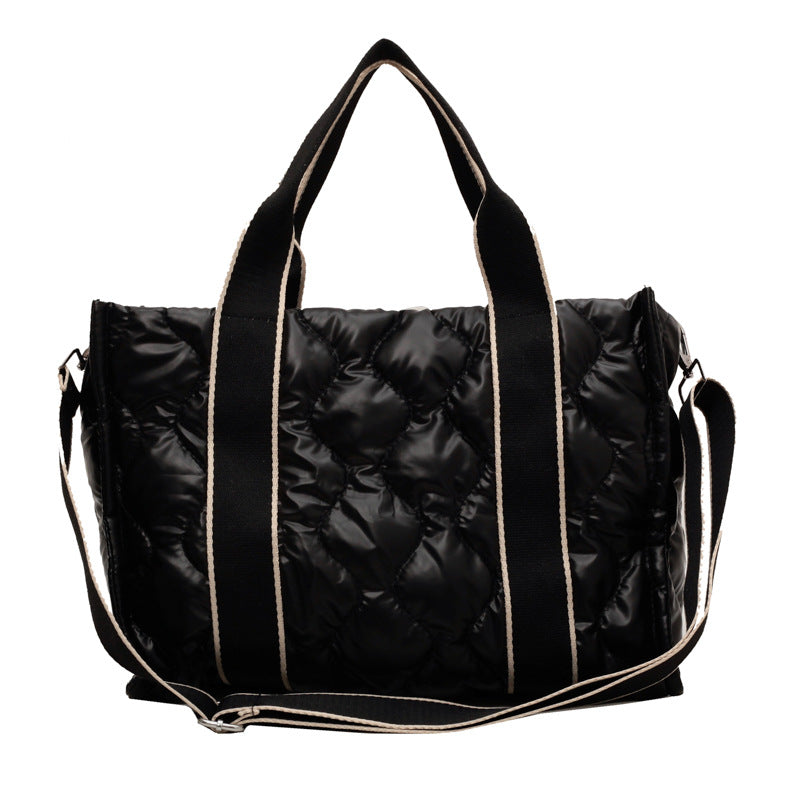 Rhombus Sewing Tote: Winter Down Shoulder Bag - Fashioinista