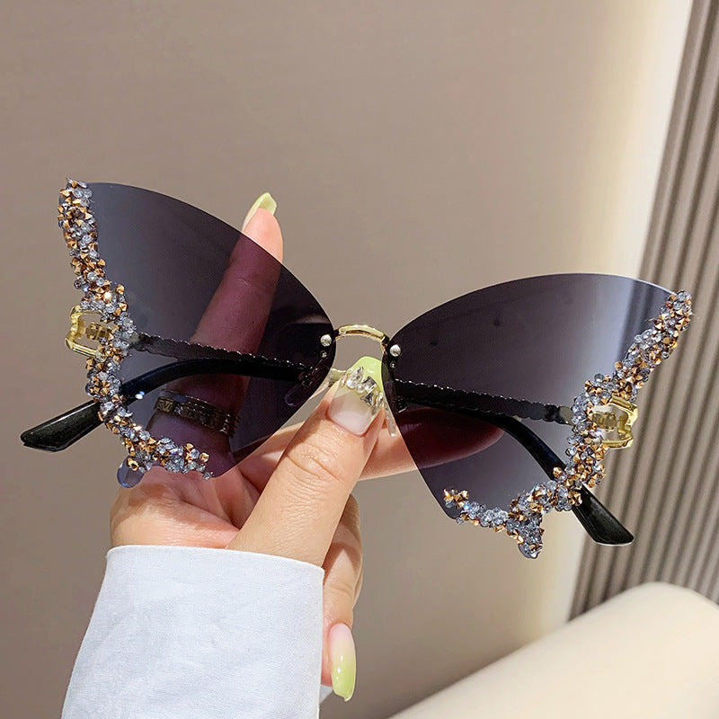 Luxury Diamond Butterfly Oversize Sunglasses