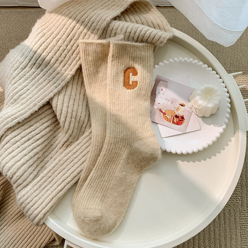 Women's Thick Warm Wool Medium Tube Socks