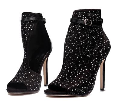 Fishbill Rhinestone Heels - Fashioinista