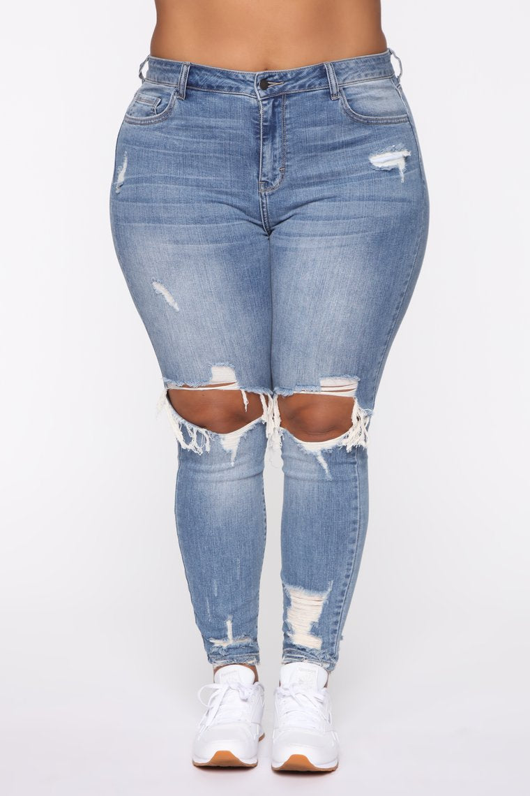 Stretch Ripped Women Plus Size Jeans Plus Size Jeans - Fashioinista