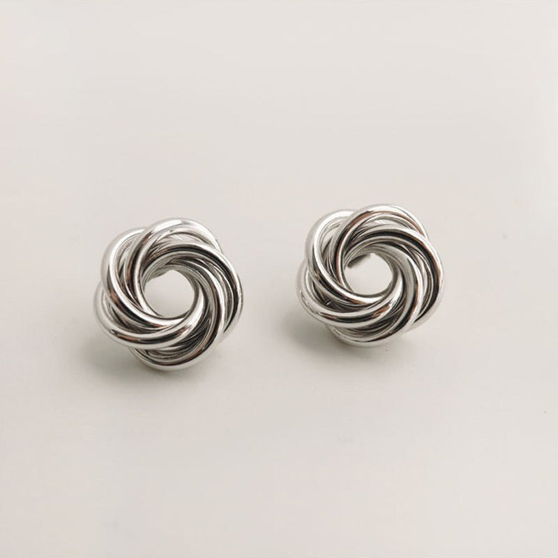 Flower-Shaped Earrings Metal Winding Geometric Hollow Earrings Earrings Women