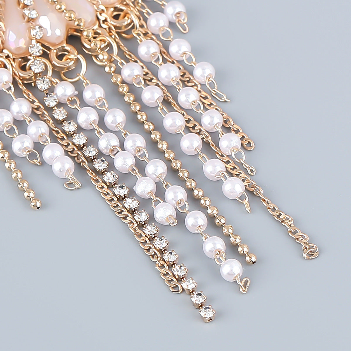 Pearl Tassel Earrings Fashion Women Cross-border Earrings