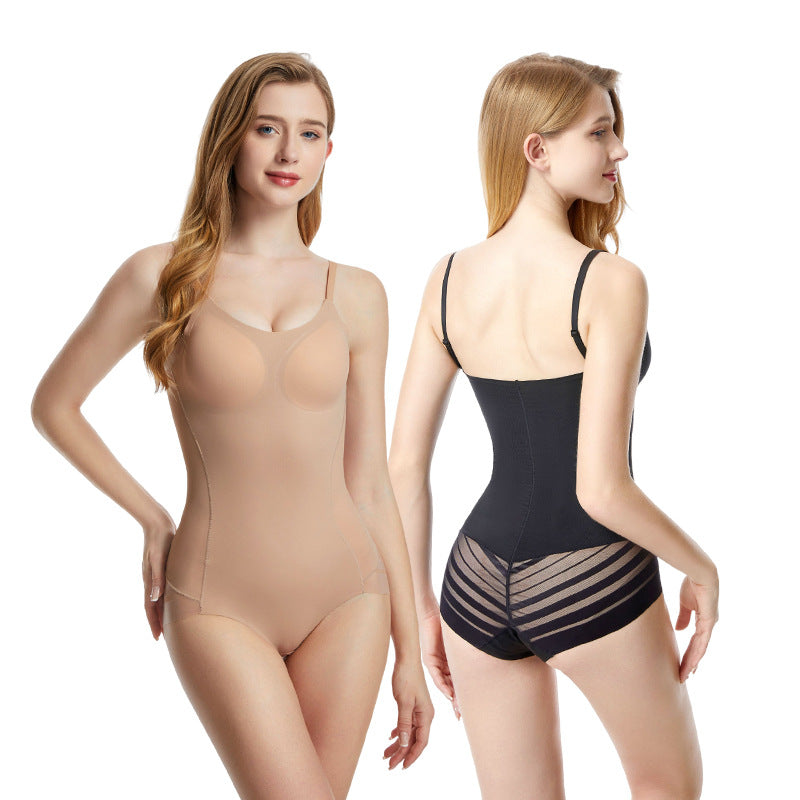 Detachable Chest Pad Wireless Tummy Control Waist Bodysuit - Fashioinista