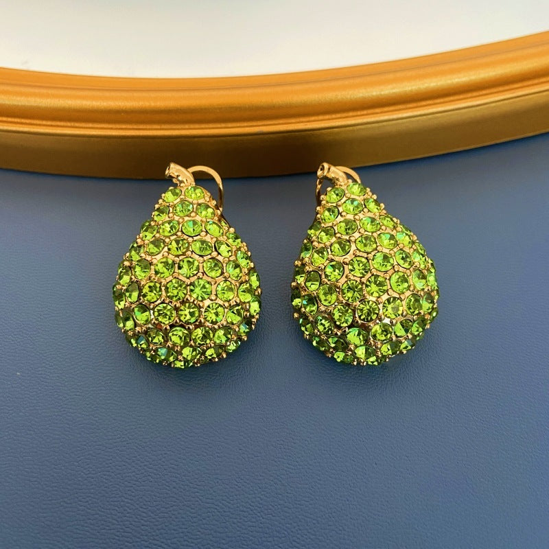 Fruit Earrings Full-jeweled Stud Earrings Women