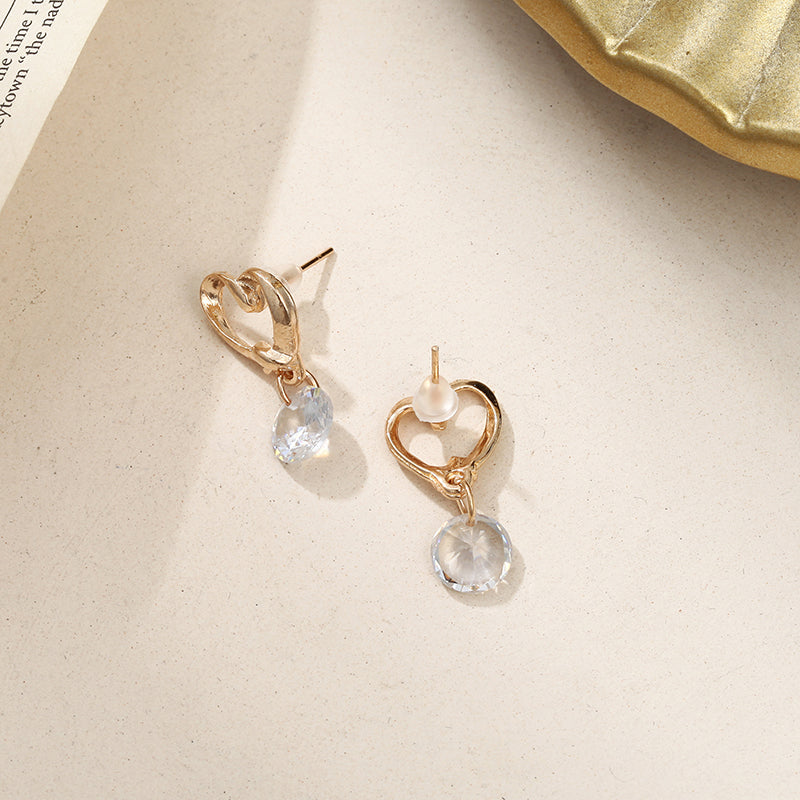 New Fashion Love Shiny Zircon Earrings Hypoallergenic Heart Earrings Simple Women Long Earrings Korean Jewelry - Fashioinista