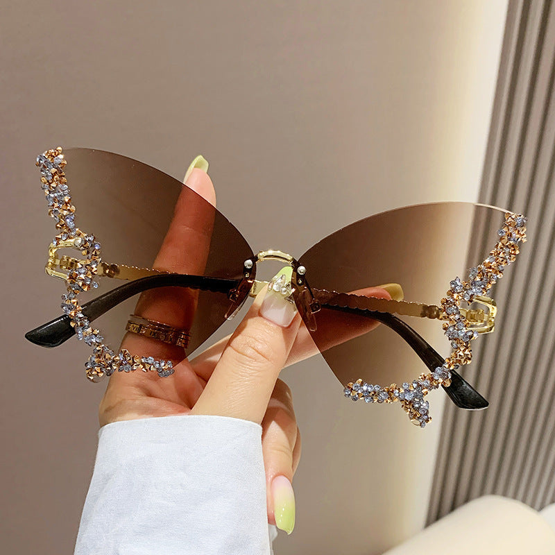 Luxury Diamond Butterfly Oversize Sunglasses