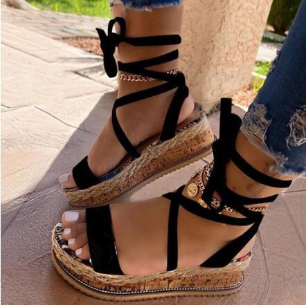 black sandals