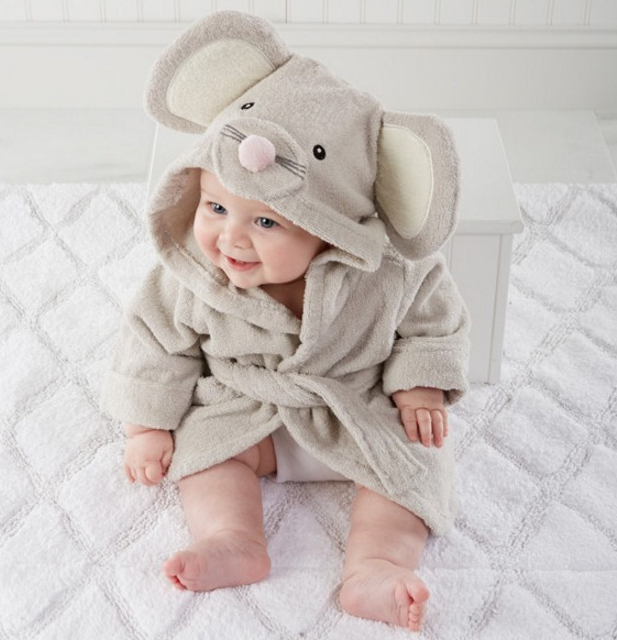 Cartoon Cute Animal Modeling Baby Bath Towels Baby Bathrobes Cotton Children's Bathrobes Baby Hooded - Fashioinista